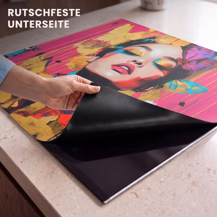 Herdabdeckplatte - Frau - Abstrakt - Farbenfroh — 6