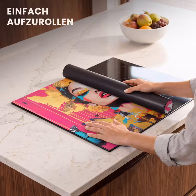 Herdabdeckplatte - Frau - Abstrakt - Farbenfroh — 7