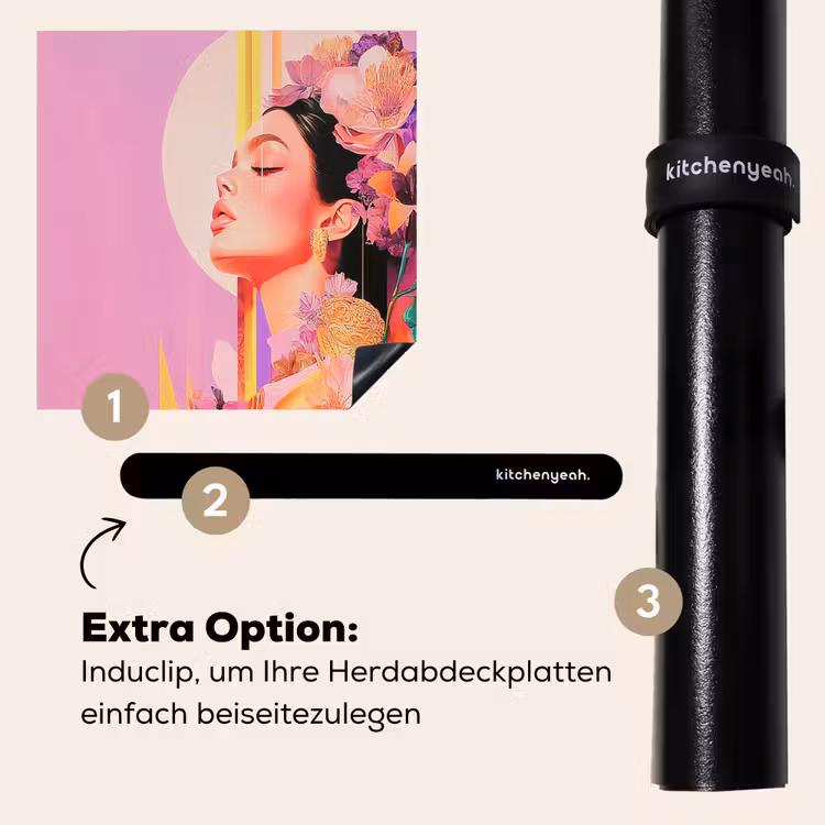 Herdabdeckplatte - Frau - Blumen - Lila - Abstrakt — 8