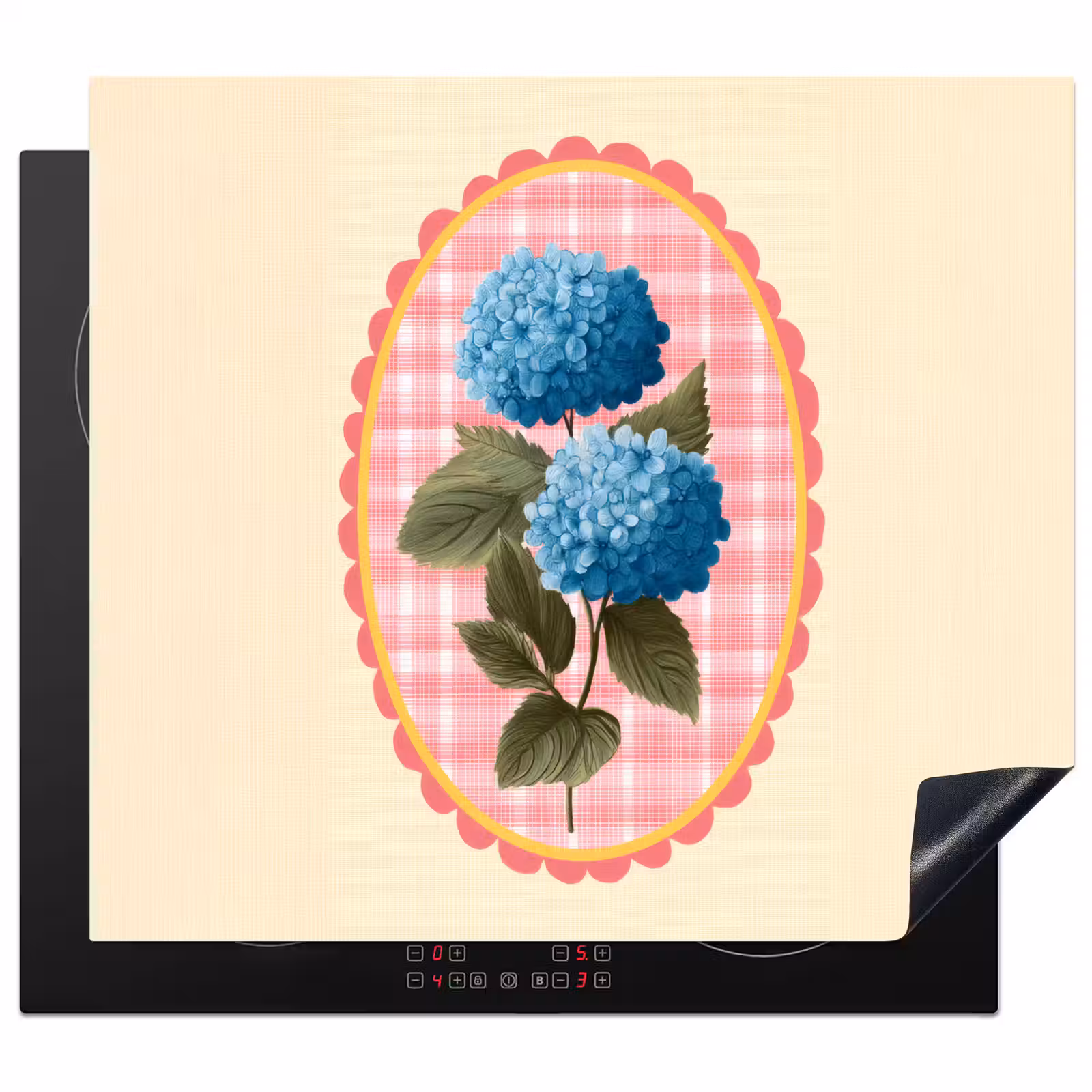 Herdabdeckplatte - Blumen - Blau - Liste - Blätter — 1