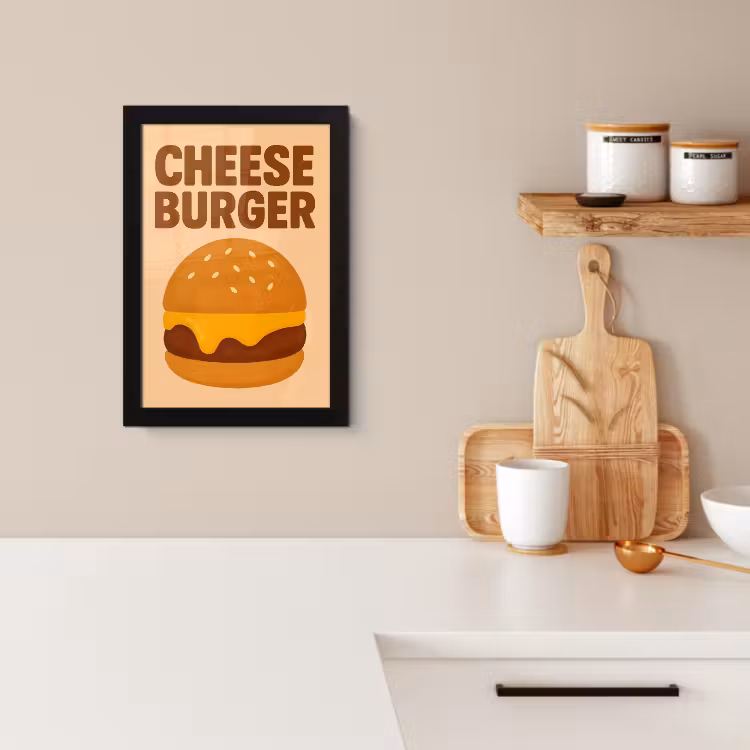 Bilder mit Rahmen - Cheeseburger - Minimalistisch - Gelb — 2