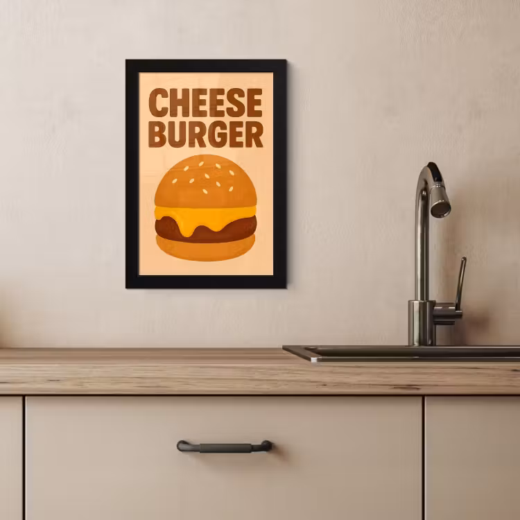 Bilder mit Rahmen - Cheeseburger - Minimalistisch - Gelb — 3