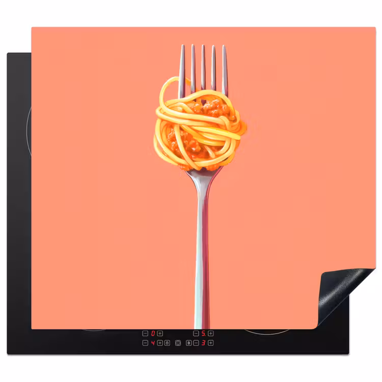 Herdabdeckplatte - Gabel - Spaghetti - Künstlerisch - Rosa — 1