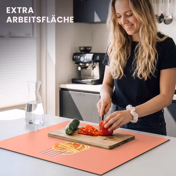 Herdabdeckplatte - Gabel - Spaghetti - Künstlerisch - Rosa — 5