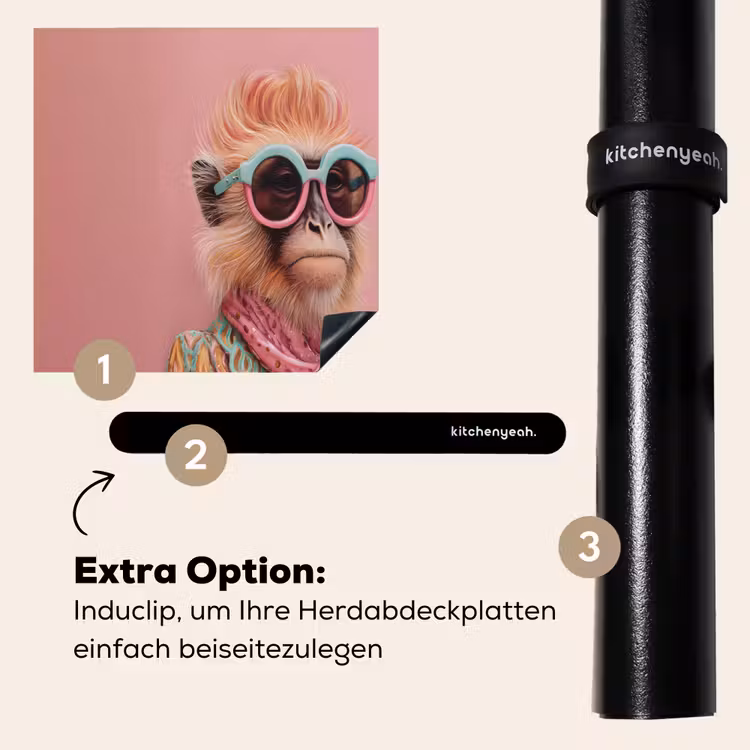 Herdabdeckplatte - Halstuch - Affe - Sonnenbrille - Jacke — 8