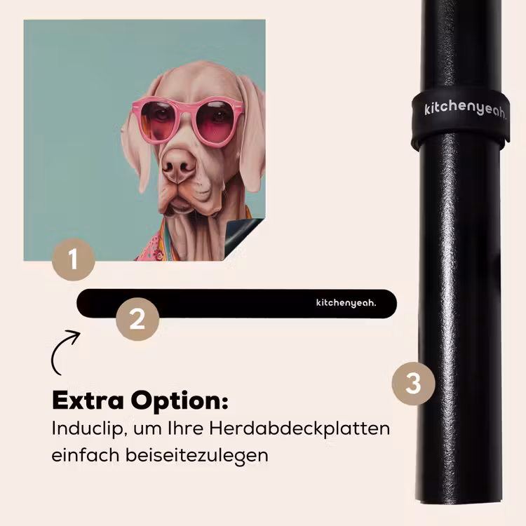 Herdabdeckplatte - Hund - Hemd - Blumen - Brille — 8