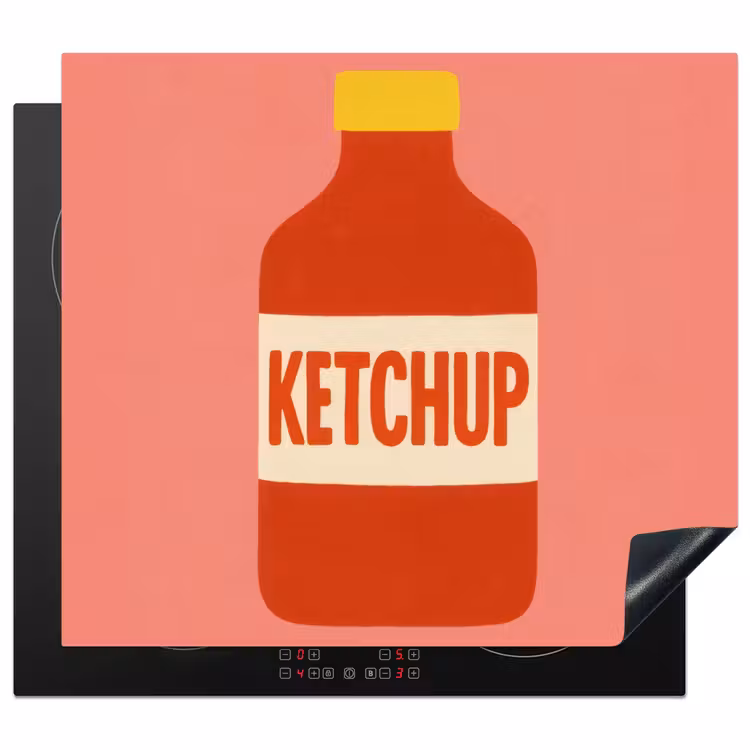 Herdabdeckplatte - Ketchup - Flasche - Rot - Minimalistisch — 1
