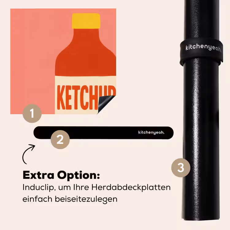 Herdabdeckplatte - Ketchup - Flasche - Rot - Minimalistisch — 8