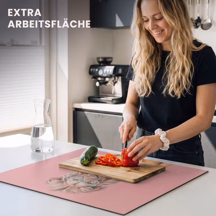 Herdabdeckplatte - Löwe - Anzug - Kariert - Brille — 5