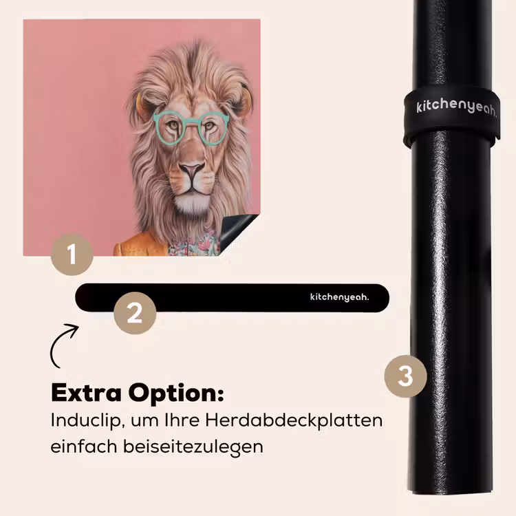 Herdabdeckplatte - Löwe - Anzug - Kariert - Brille — 8