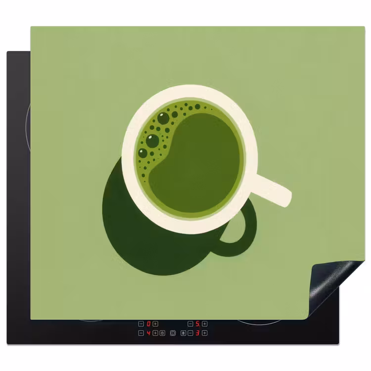 Herdabdeckplatte - Minimalistisch - Becher - Matcha -Grün — 1