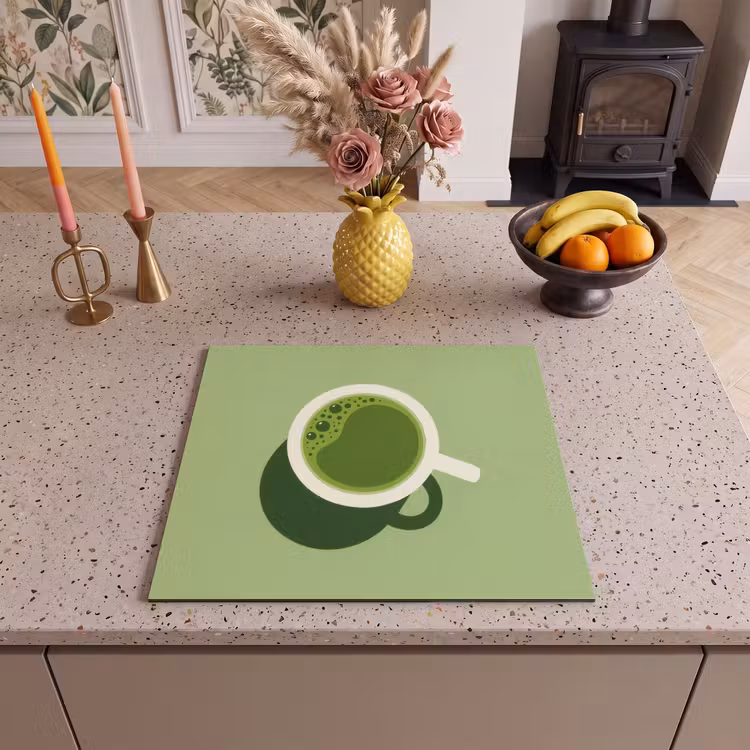 Herdabdeckplatte - Minimalistisch - Becher - Matcha -Grün — 3