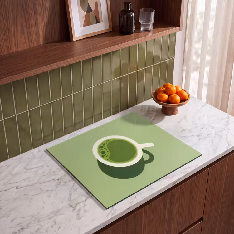 Herdabdeckplatte - Minimalistisch - Becher - Matcha -Grün — 4