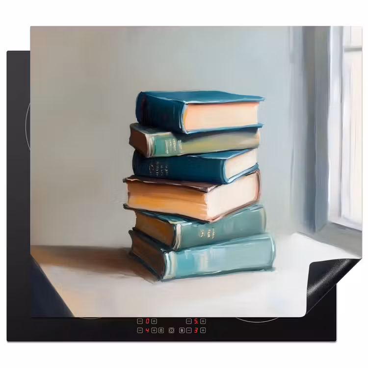 Herdabdeckplatte - Stapel - Bücher - Grün - Tageslicht — 1