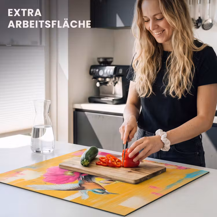 Herdabdeckplatte - Vogel - Frau - Abstrakt - Blume — 5