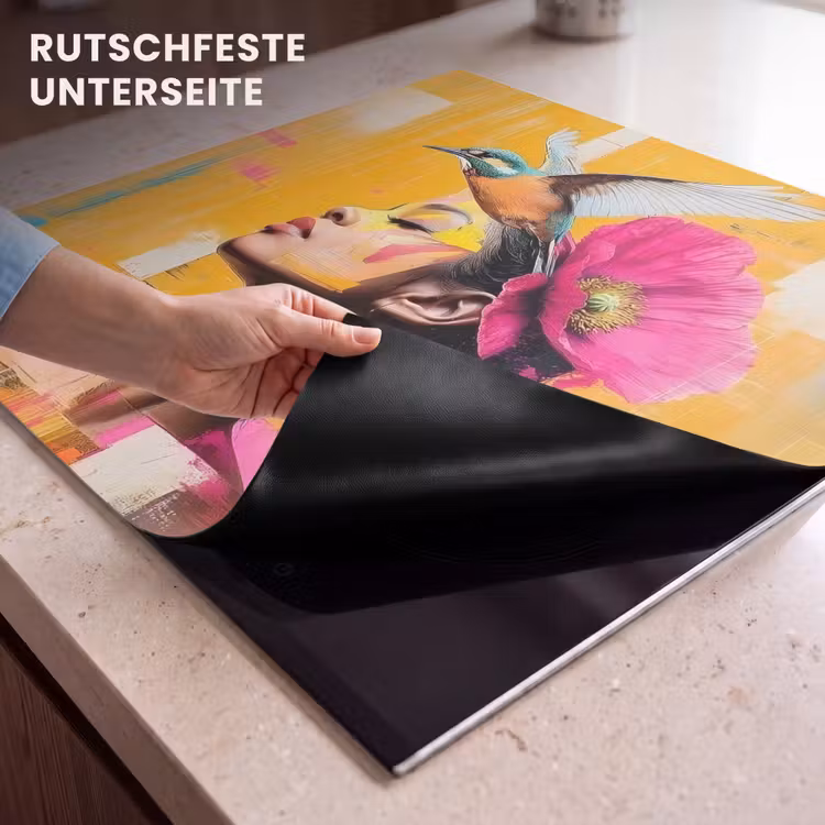 Herdabdeckplatte - Vogel - Frau - Abstrakt - Blume — 6
