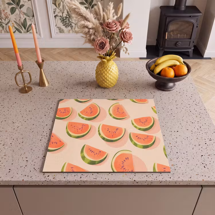 Herdabdeckplatte - Wassermelone - Scheiben - Kerne - Rot — 3