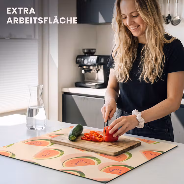Herdabdeckplatte - Wassermelone - Scheiben - Kerne - Rot — 5