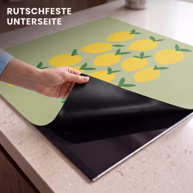 Herdabdeckplatte - Zitronen - Blätter - Gelb - Muster — 6