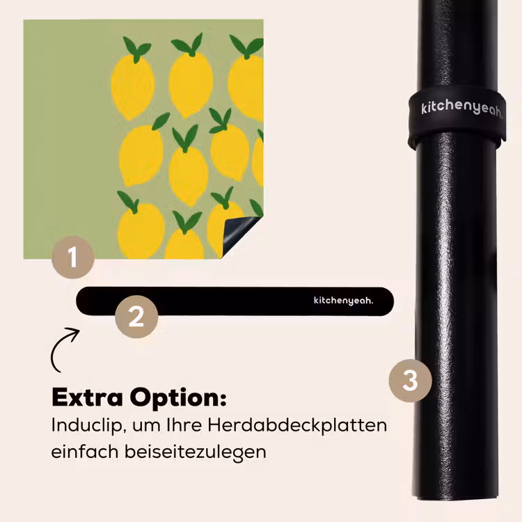 Herdabdeckplatte - Zitronen - Blätter - Gelb - Muster — 8
