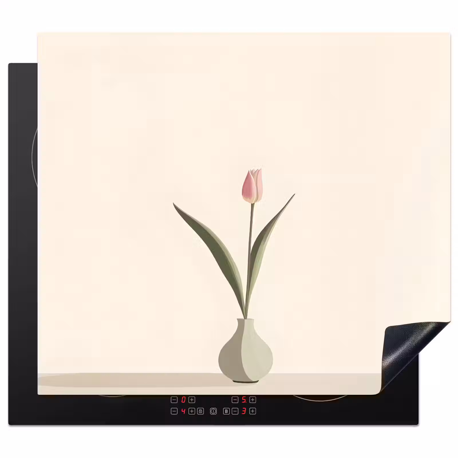 Herdabdeckplatte - Tulpe - Vase - Beige — 1