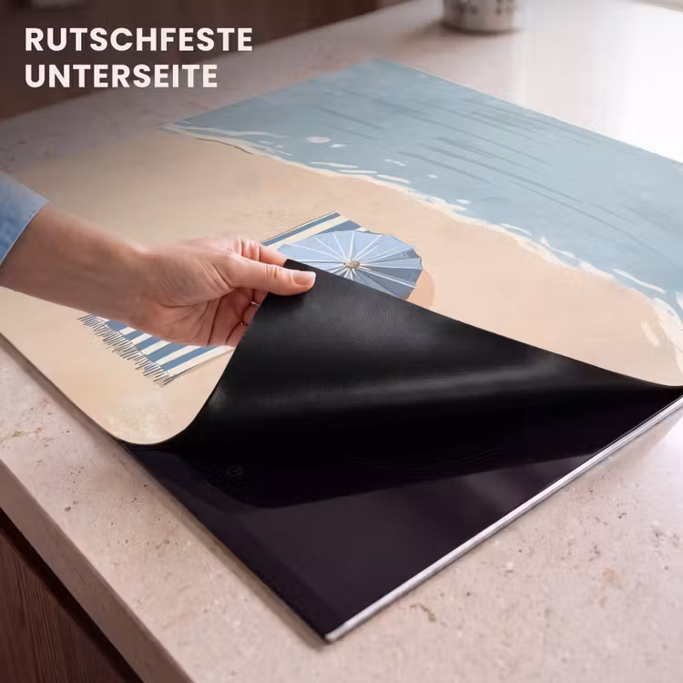Herdabdeckplatte - Strandtuch - Streifen - Sonnenschirm - Strand — 6