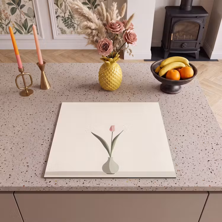 Herdabdeckplatte - Tulpe - Vase - Beige — 3