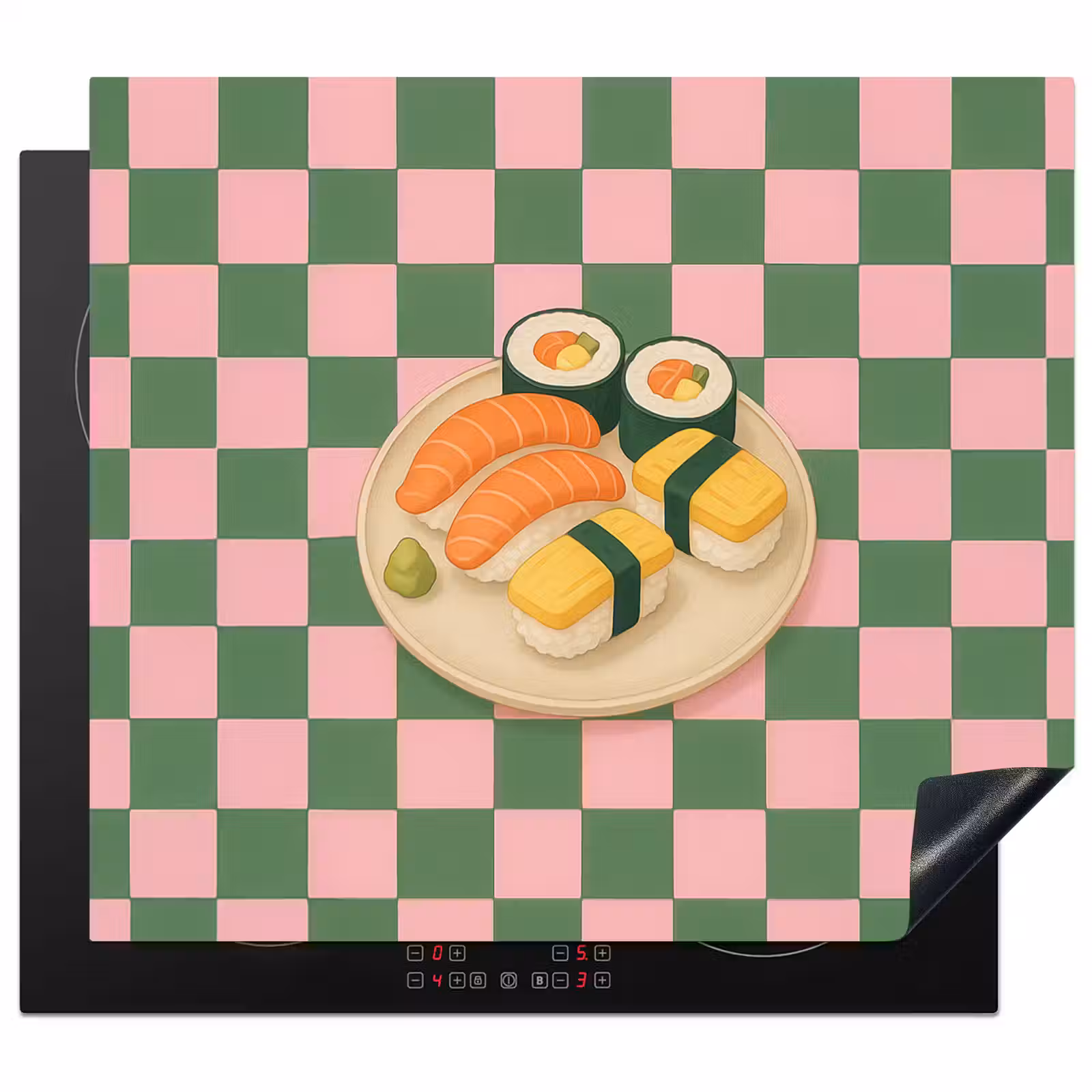 Herdabdeckplatte - Sushi - Teller - Blockiert - Grün — 1