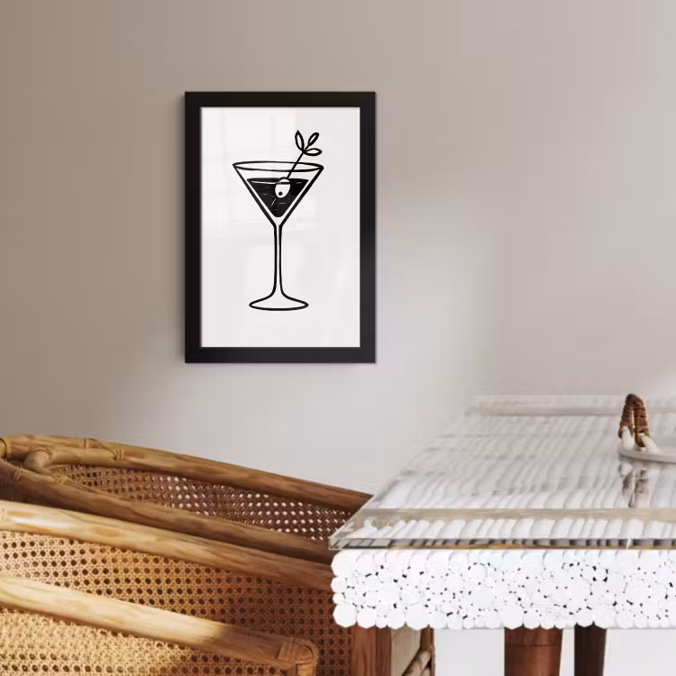 Bilder mit Rahmen - Cocktail - Glas - Olive - Minimalistisch — 2