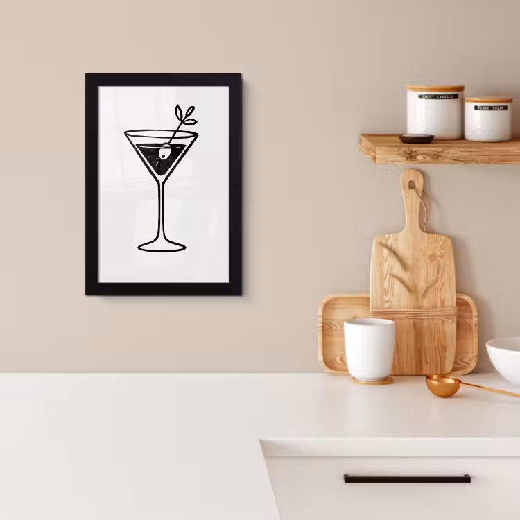 Bilder mit Rahmen - Cocktail - Glas - Olive - Minimalistisch — 3