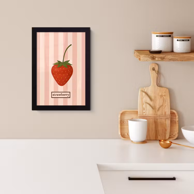 Bilder mit Rahmen - Erdbeere - Streifen - Minimalistisch - Rot — 2