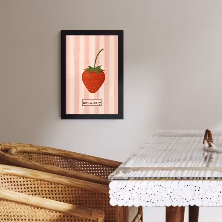 Bilder mit Rahmen - Erdbeere - Streifen - Minimalistisch - Rot — 3