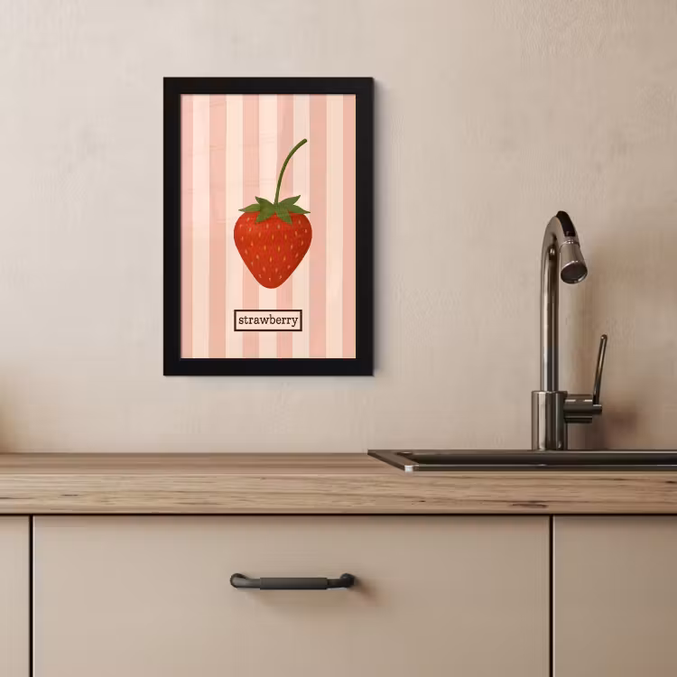 Bilder mit Rahmen - Erdbeere - Streifen - Minimalistisch - Rot — 4