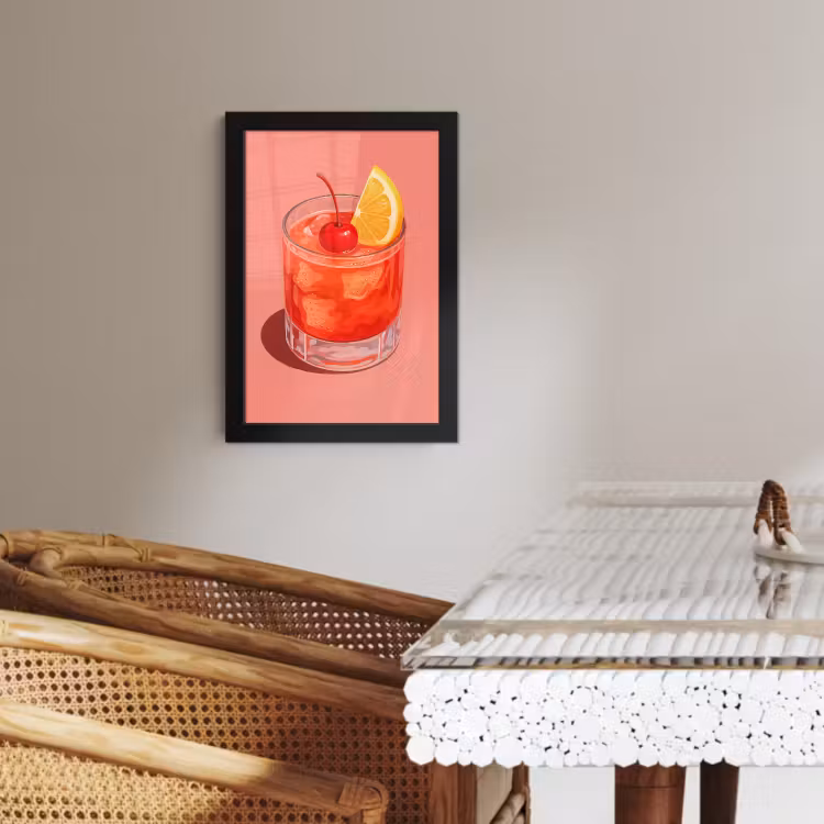 Bilder mit Rahmen - Glas - Eiswürfel - Zitrone - Kirsche — 3