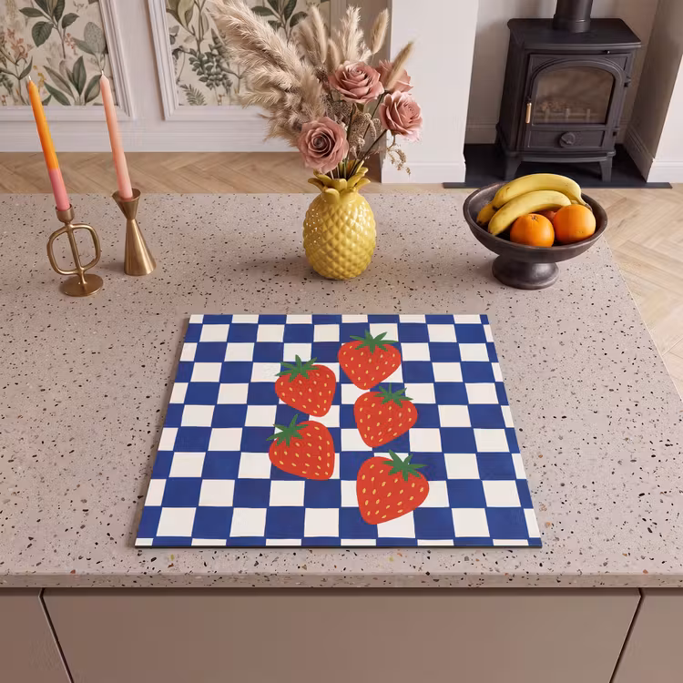 Herdabdeckplatte - Blockiert - Blau - Erdbeere — 3