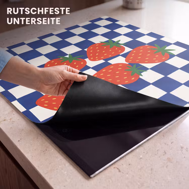 Herdabdeckplatte - Blockiert - Blau - Erdbeere — 6