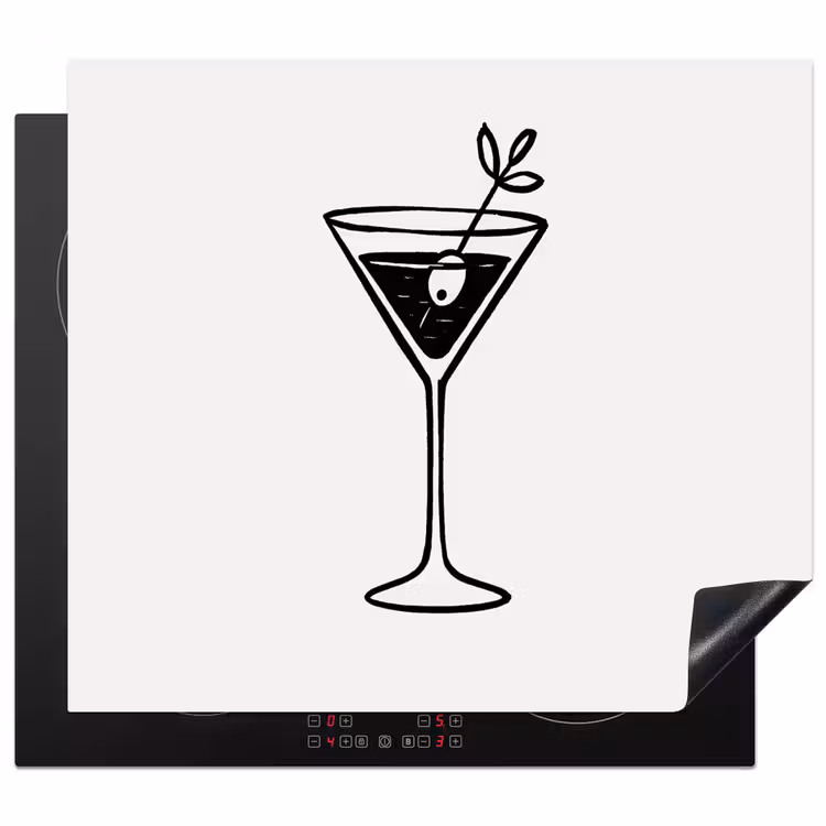 Herdabdeckplatte - Cocktail - Glas - Olive - Minimalistisch — 1