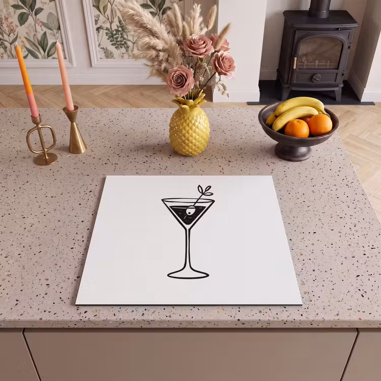 Herdabdeckplatte - Cocktail - Glas - Olive - Minimalistisch — 3