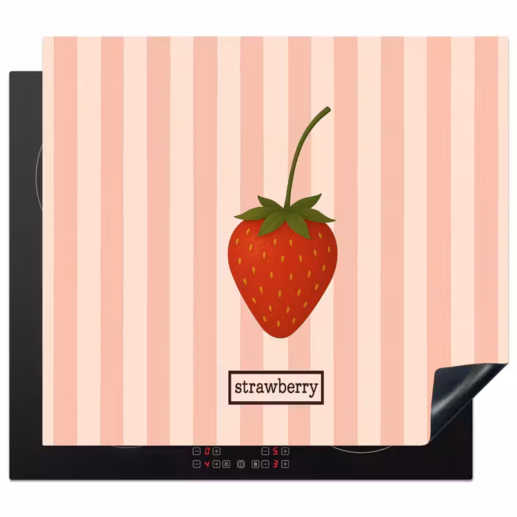 Herdabdeckplatte - Erdbeere - Streifen - Minimalistisch - Rot — 1