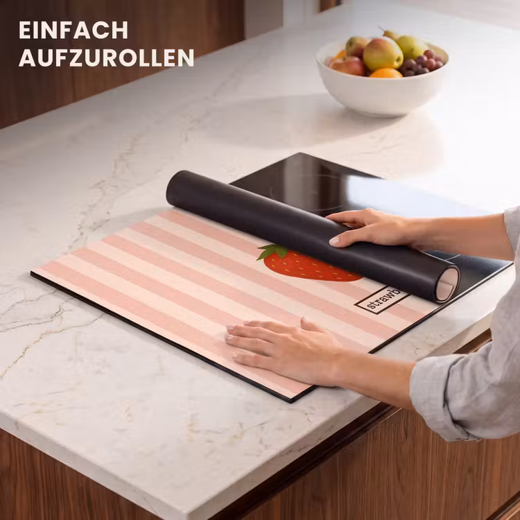 Herdabdeckplatte - Erdbeere - Streifen - Minimalistisch - Rot — 7