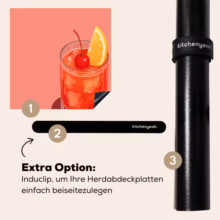 Herdabdeckplatte - Glas - Eiswürfel - Zitrone - Kirsche — 8