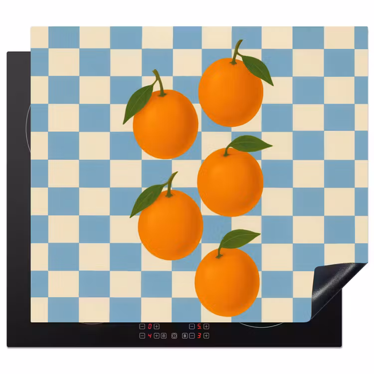 Herdabdeckplatte - Orangen - Blätter - Blockiert - Blau — 1