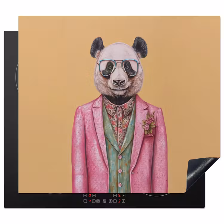 Herdabdeckplatte - Panda - Anzug - Sonnenbrille - Blau — 1