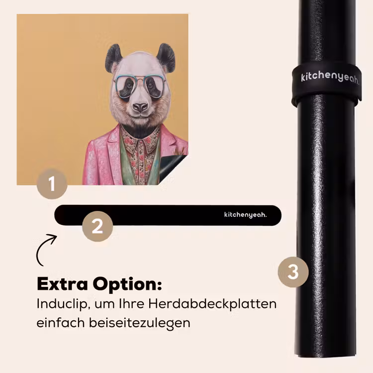 Herdabdeckplatte - Panda - Anzug - Sonnenbrille - Blau — 8