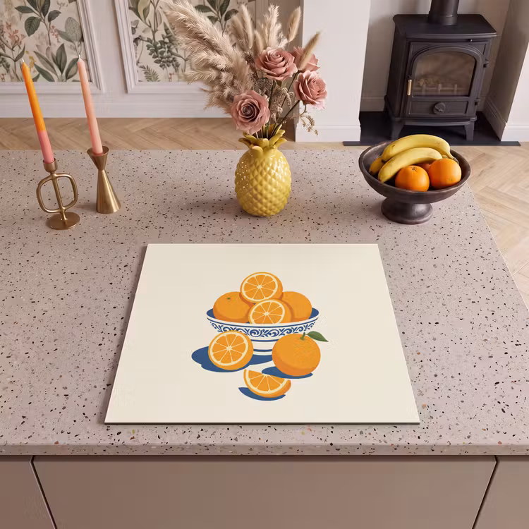 Herdabdeckplatte - Schale - Minimalistisch - Orange - Orangen — 3