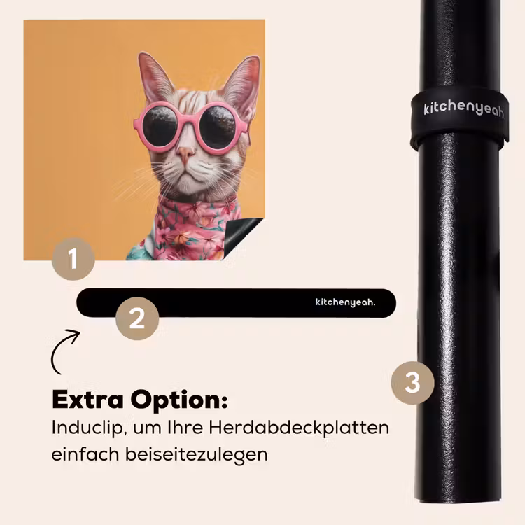 Herdabdeckplatte - Sonnenbrille - Katze - Halstuch - Blumen — 8