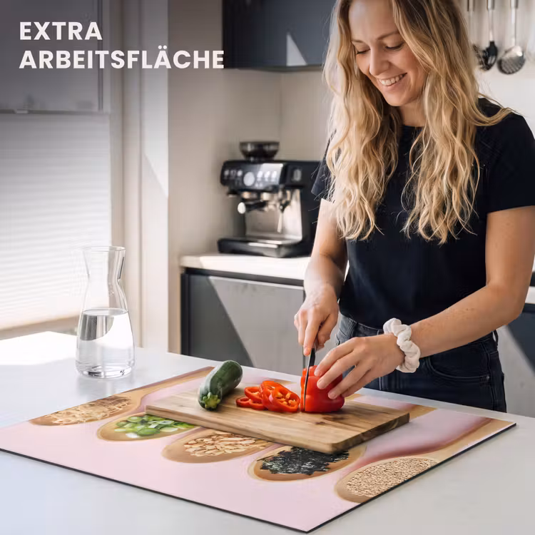 Herdabdeckplatte - Zutaten - Löffel - Holz - Rosa — 5