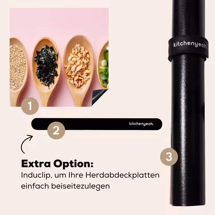 Herdabdeckplatte - Zutaten - Löffel - Holz - Rosa — 8