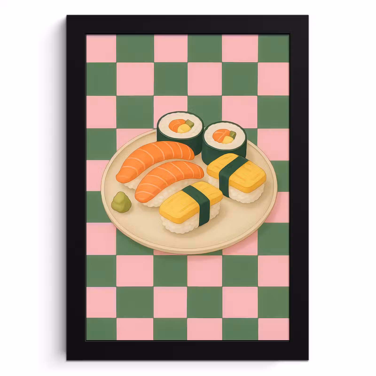 Bilder mit Rahmen - Sushi - Teller - Blockiert - Grün — 1