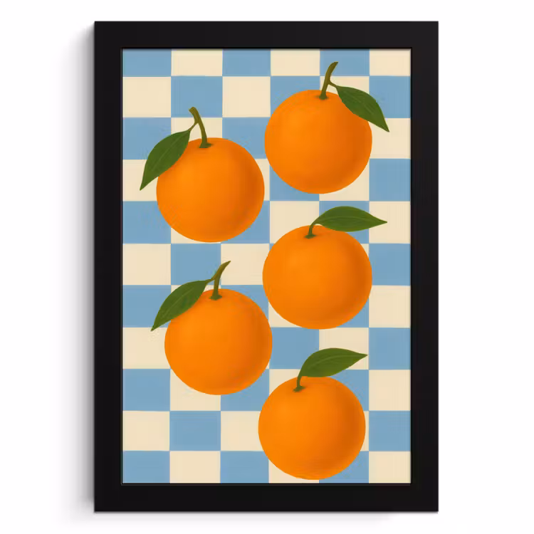 Bilder mit Rahmen - Orangen - Blätter - Blockiert - Blau — 1